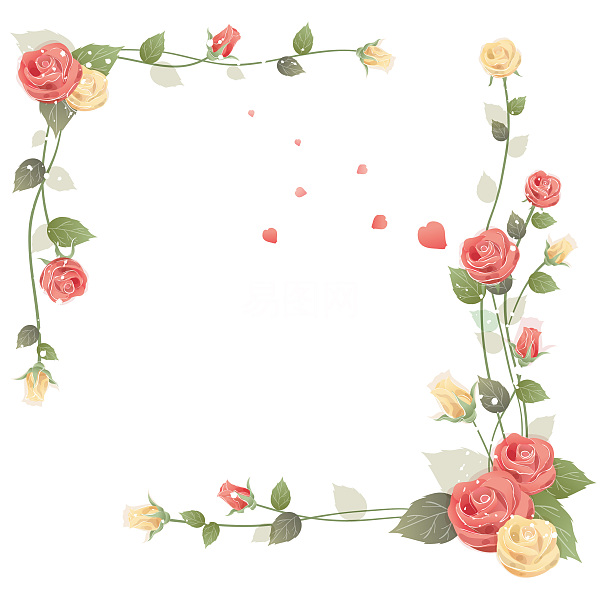 精美玫瑰花邊裝飾圖案